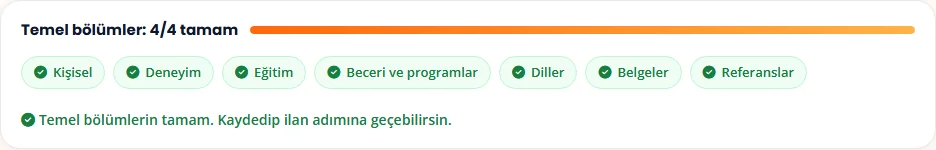 Rehber: temel bölümler 4/4 tamam